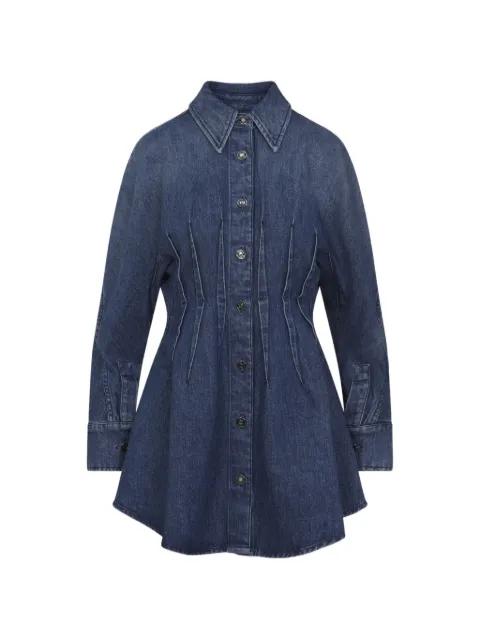 buttoned collared denim mini dress by GIVENCHY