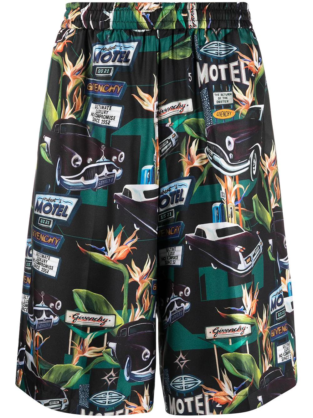 car print straight-leg shorts by GIVENCHY