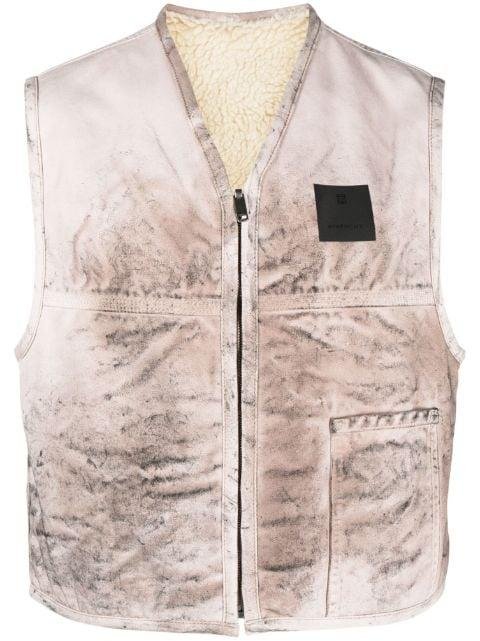 distressed-effect reversible gilet by GIVENCHY