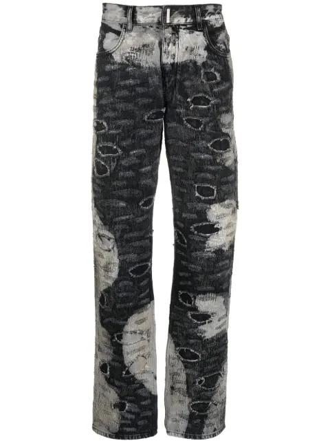 distressed-effect straight-leg trousers by GIVENCHY