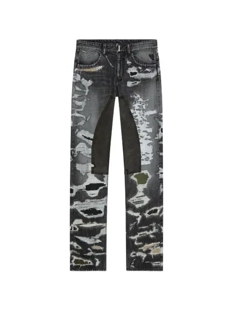 distressed patched jeans by GIVENCHY
