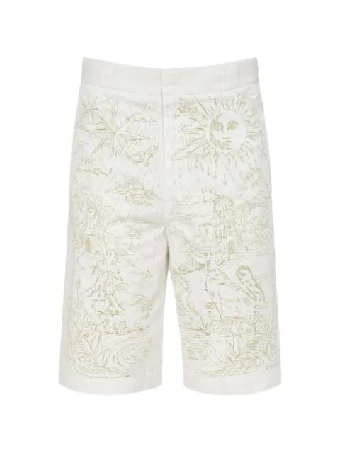 embroidered cotton shorts by GIVENCHY