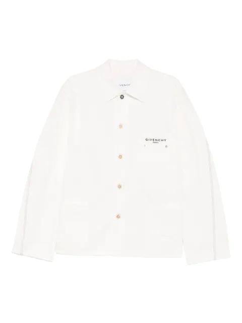 embroidered-logo chest-pocket denim jacket by GIVENCHY