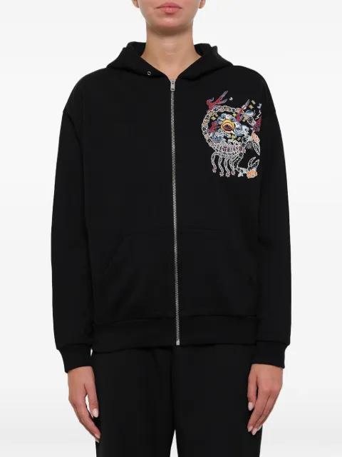 embroidered zip-up hoodie by GIVENCHY