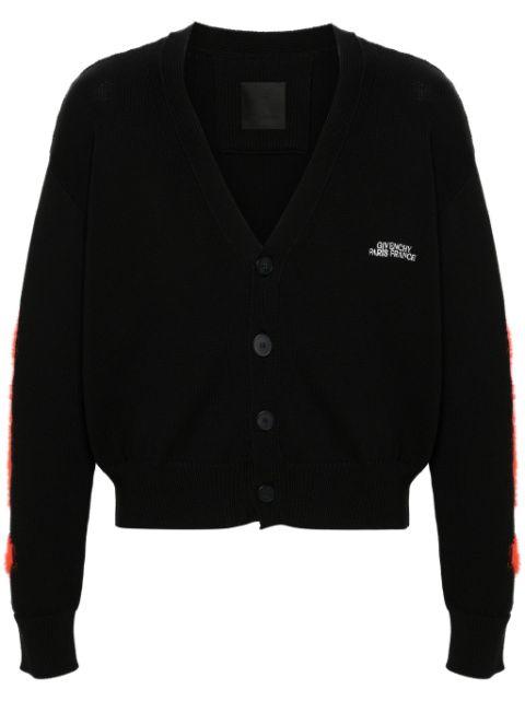 flame-intarsia logo-embroidered cardigan by GIVENCHY