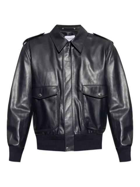 flap-pocket leather jacket by GIVENCHY