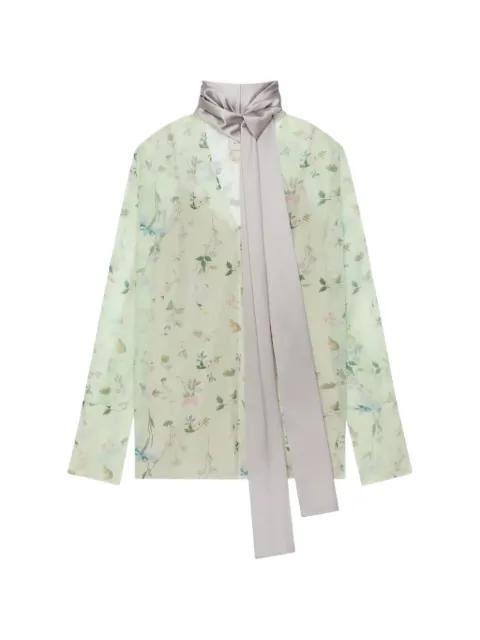 floral pussy-bow blouse by GIVENCHY