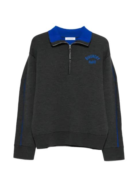 half-zipped logo sweater by GIVENCHY