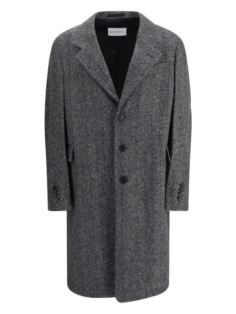 herringbone-pattern notched-lapel coat by GIVENCHY