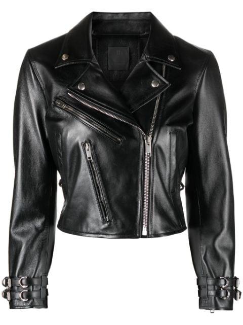 leather cropped jacket by GIVENCHY