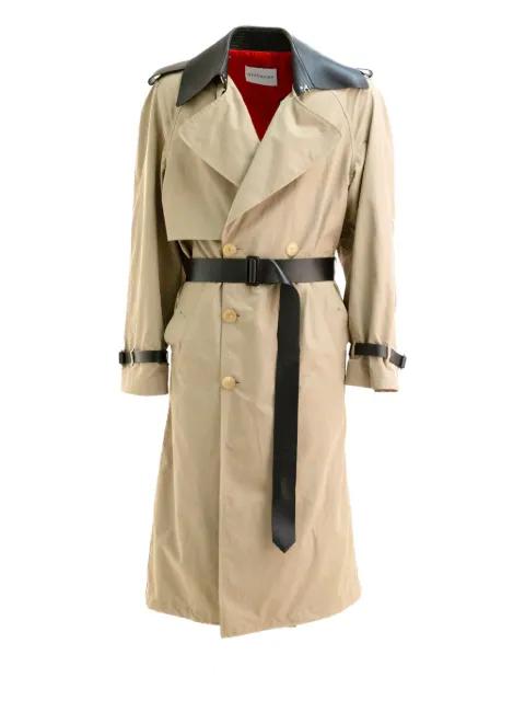 leather-detail trench coat by GIVENCHY