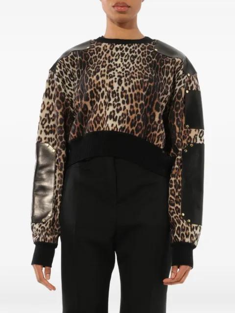 leather panel cropped jumper by GIVENCHY