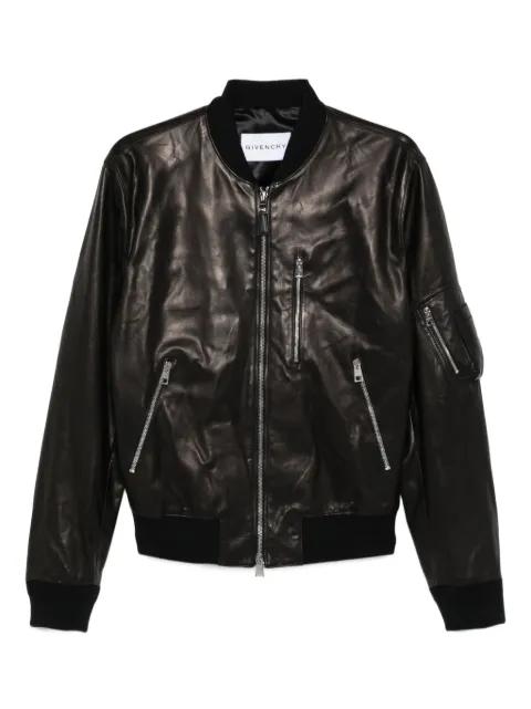 leather zip-up bomber jacket by GIVENCHY