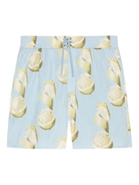 lemon-print seersucker swim shorts by GIVENCHY
