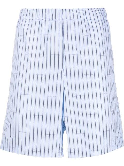 logo-detail striped shorts by GIVENCHY