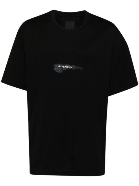 logo-embroidered wings-print T-shirt by GIVENCHY