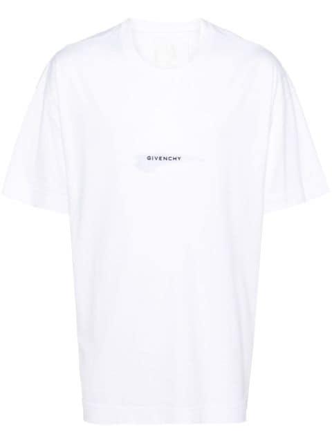 logo-embroidered wings-print T-shirt by GIVENCHY