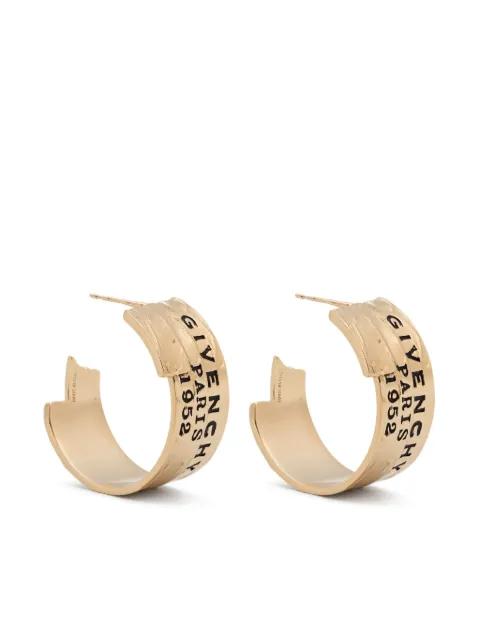 logo-engraved hoop earrings by GIVENCHY