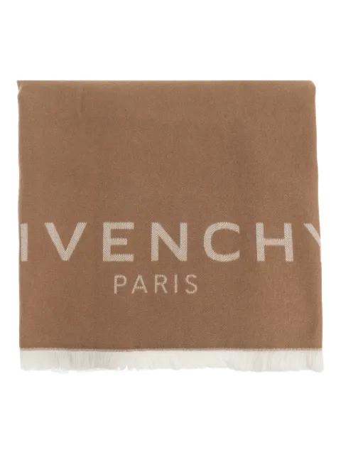 logo fringed scarf by GIVENCHY