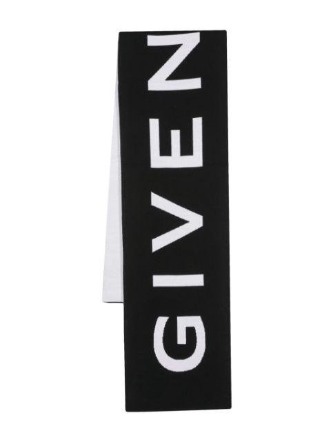 logo-jacquard wool scarf by GIVENCHY