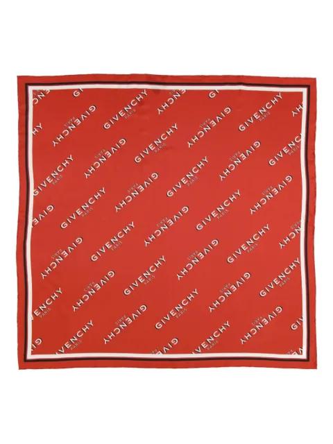 logo-lettering silk scarf by GIVENCHY