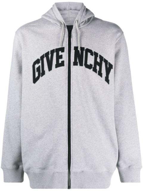 logo-patches zip-up cotton hoodie by GIVENCHY