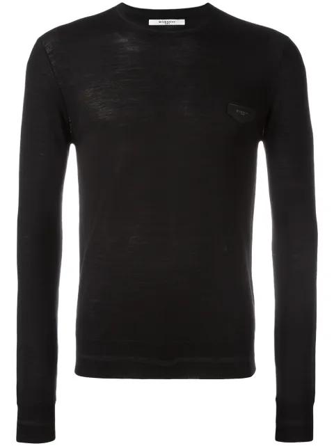 logo plaque knitted jumper by GIVENCHY