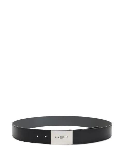 logo-plaque leather belt by GIVENCHY