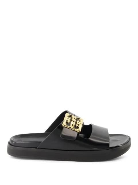 logo-plaque leather slides by GIVENCHY