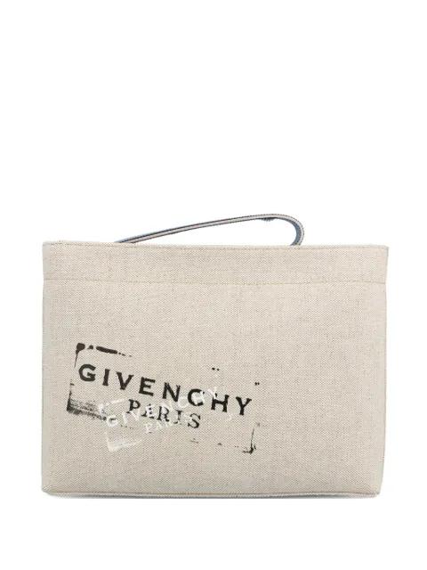 logo print clutch bag by GIVENCHY
