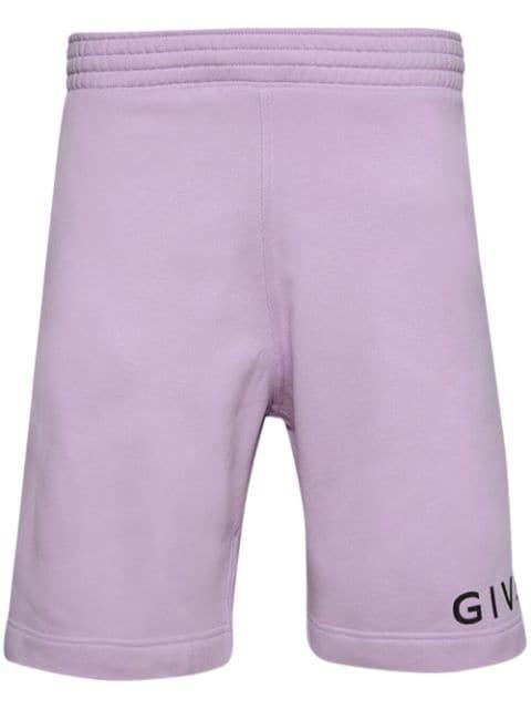 logo-print cotton shorts by GIVENCHY