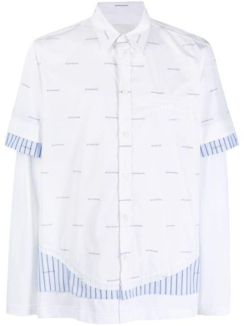 logo-print layered cotton shirt by GIVENCHY