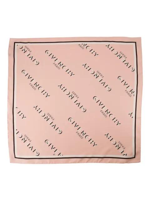 logo-print silk scarf by GIVENCHY