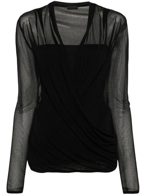 mesh wrap blouse by GIVENCHY