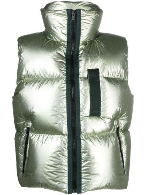 metallic-finish down gilet by GIVENCHY