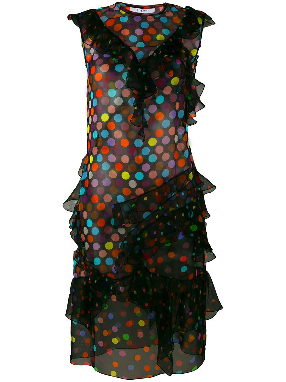 polka-dot ruffled midi dress by GIVENCHY