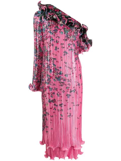 ruffled crepe floral dress by GIVENCHY