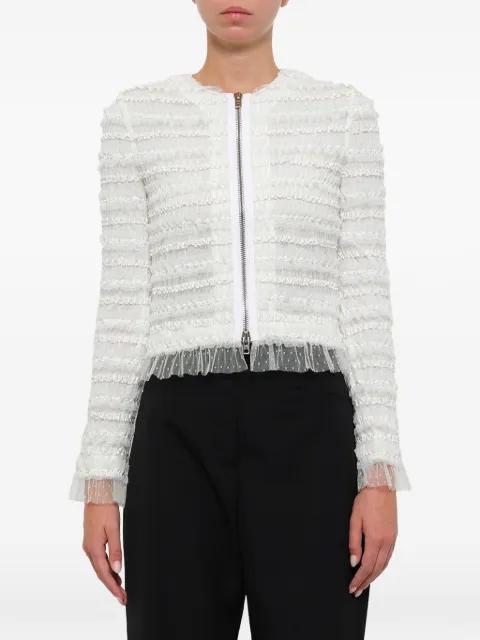 ruffled sheer-panel jacket by GIVENCHY