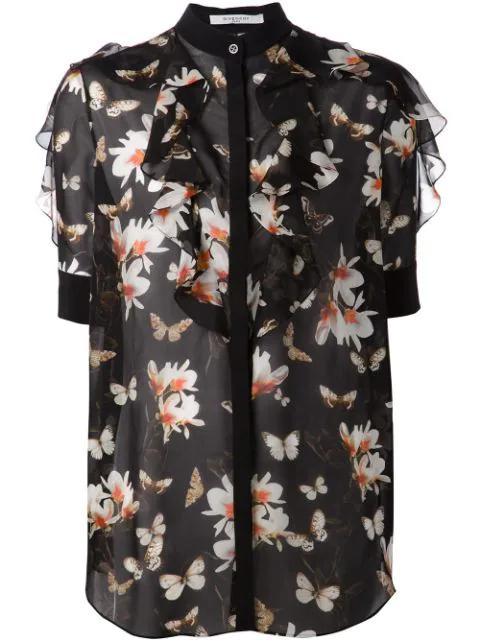 sheer floral-print blouse by GIVENCHY