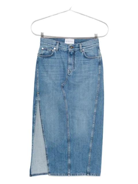 side-split denim mid-lenght straight skirt by GIVENCHY