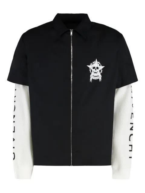 skull-print zip-up overshirt by GIVENCHY