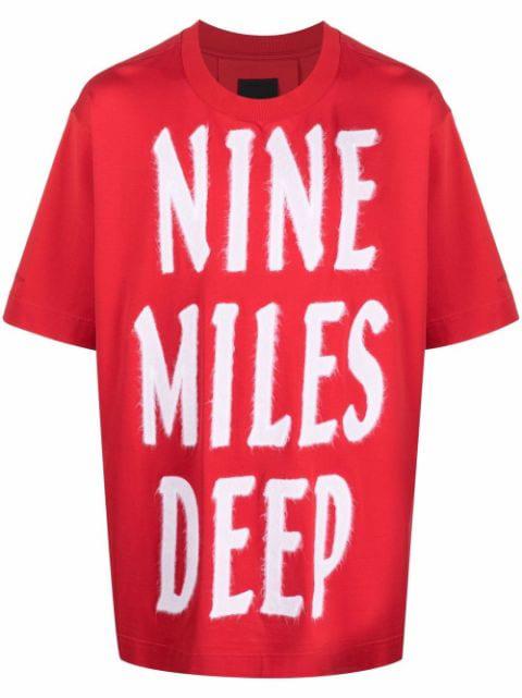 slogan-print drop-shoulder T-shirt by GIVENCHY