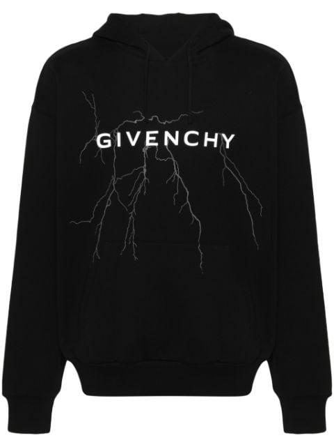 thunderbolt-print cotton hoodie by GIVENCHY