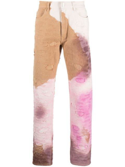 tie-dye distressed jeans by GIVENCHY