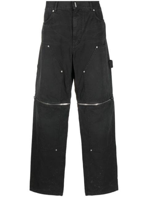 zip-detailed straight-cut trousers by GIVENCHY