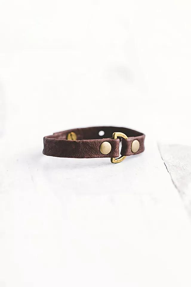 Giving Bracelets Antique Brass Do Good Leather Bracelet by GIVING BRACELETS | FREE PEOPLE