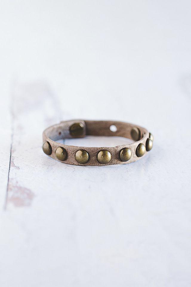 Giving Bracelets Antique Brass Dotty Leather Bracelet by GIVING BRACELETS | FREE PEOPLE