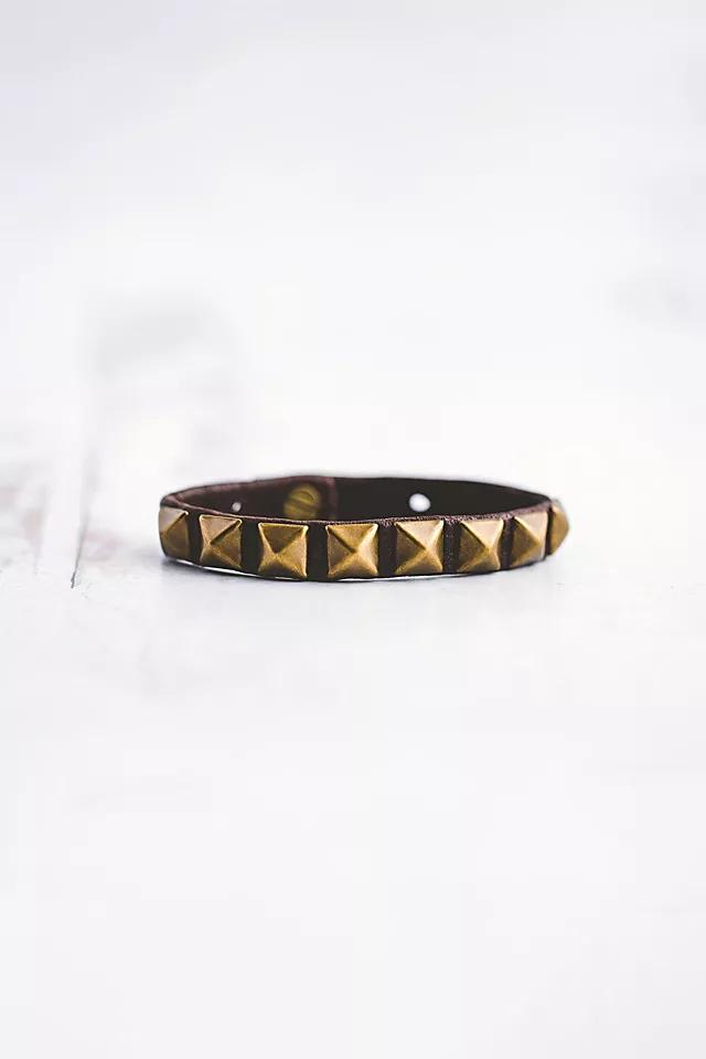Giving Bracelets Antique Brass Rockstar Leather Bracelet by GIVING BRACELETS | FREE PEOPLE