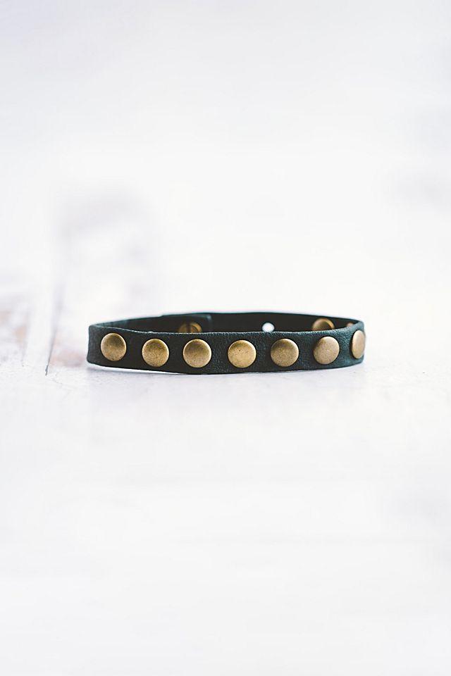 Giving Bracelets Antique Brass Tribe Leather Bracelet by GIVING BRACELETS | FREE PEOPLE