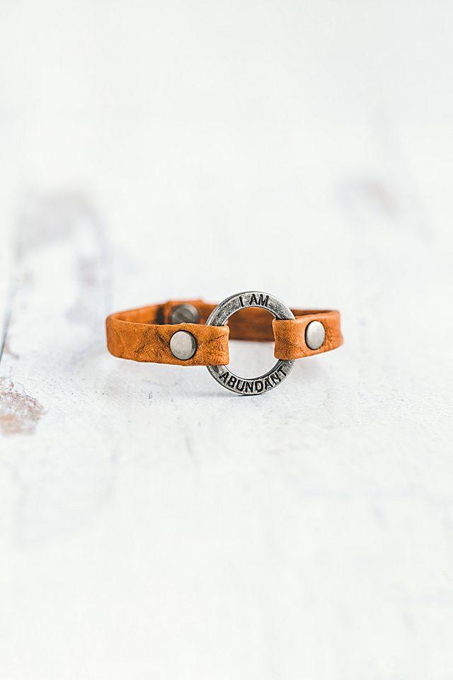 Giving Bracelets Antique Silver I Am Abundant Mantra Bracelet by GIVING BRACELETS | FREE PEOPLE